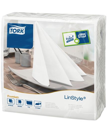 9411264 Tork 127180 Serviett TORK linstyle 39cm hvit (50) 